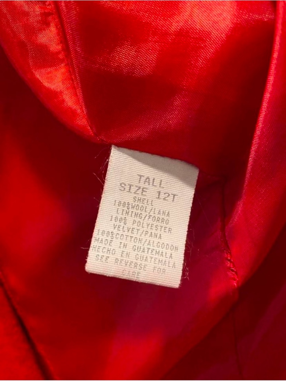 MDP Mario de Pinto Long Red Coat Size 12T Like New - Picture 5 of 5